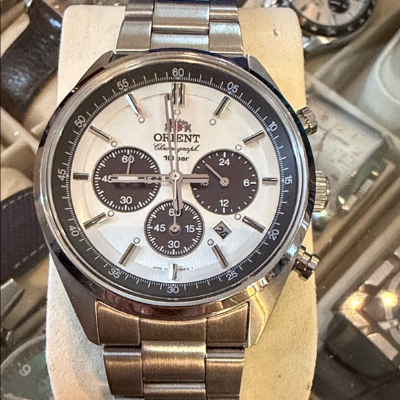 Orient Other - Orient Men's Silver and Black Chronograph Watch